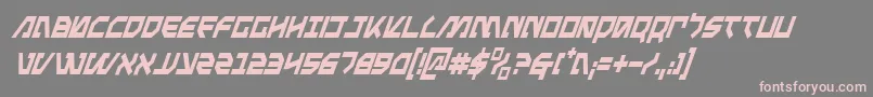 MetalStormCondensedItalic-fontti – vaaleanpunaiset fontit harmaalla taustalla