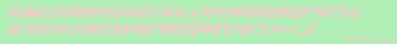 MetalStormCondensedItalic-fontti – vaaleanpunaiset fontit vihreällä taustalla