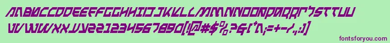 MetalStormCondensedItalic Font – Purple Fonts on Green Background