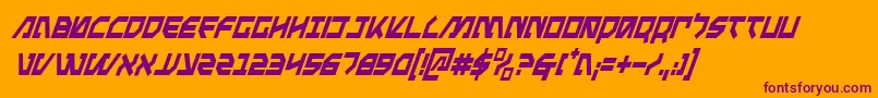 MetalStormCondensedItalic Font – Purple Fonts on Orange Background