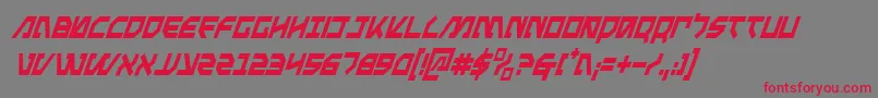 MetalStormCondensedItalic Font – Red Fonts on Gray Background