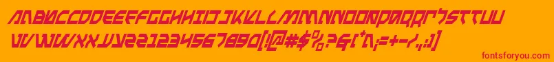 MetalStormCondensedItalic Font – Red Fonts on Orange Background