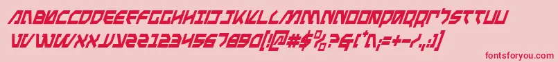 MetalStormCondensedItalic Font – Red Fonts on Pink Background