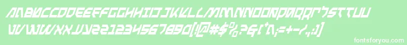 MetalStormCondensedItalic Font – White Fonts on Green Background