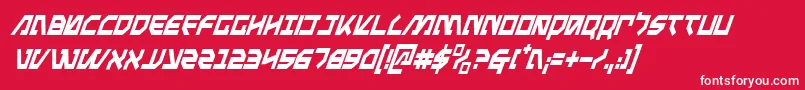 MetalStormCondensedItalic Font – White Fonts on Red Background