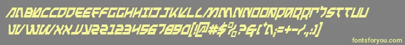 MetalStormCondensedItalic-fontti – keltaiset fontit harmaalla taustalla