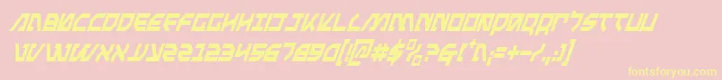 MetalStormCondensedItalic Font – Yellow Fonts on Pink Background