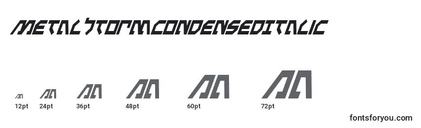 MetalStormCondensedItalic Font Sizes