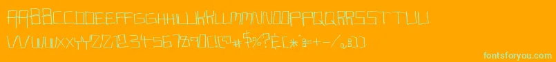 Muskydawn Font – Green Fonts on Orange Background