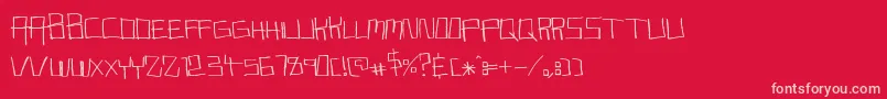 フォントMuskydawn – 赤い背景にピンクのフォント