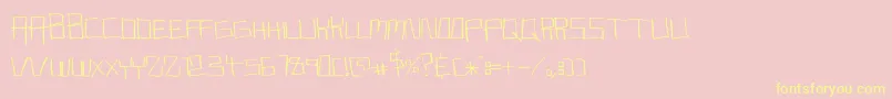 Muskydawn-Schriftart – Gelbe Schriften auf rosa Hintergrund