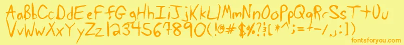 Tawab ffy-Schriftart – Orangefarbene Schriften auf gelbem Hintergrund