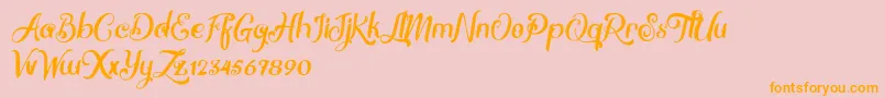 Thrones Font – Orange Fonts on Pink Background