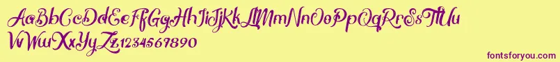 Thrones Font – Purple Fonts on Yellow Background