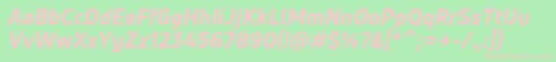 UnineueHeavyitalic Font – Pink Fonts on Green Background