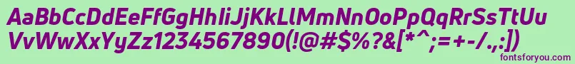 UnineueHeavyitalic Font – Purple Fonts on Green Background