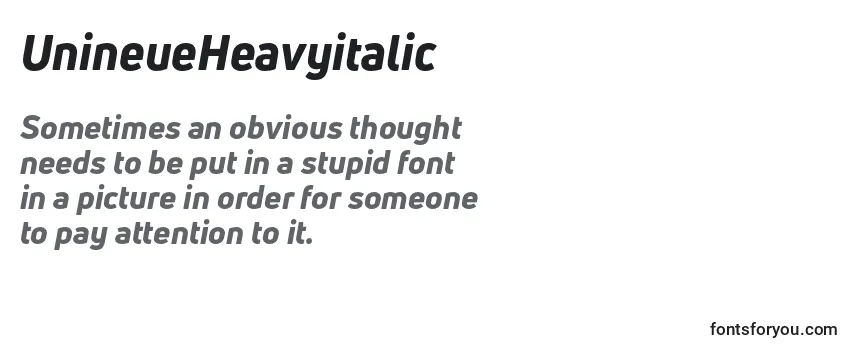 Review of the UnineueHeavyitalic Font