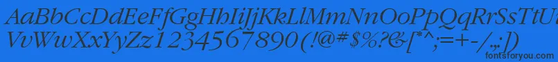 Шрифт GaramondbttItalic – чёрные шрифты на синем фоне