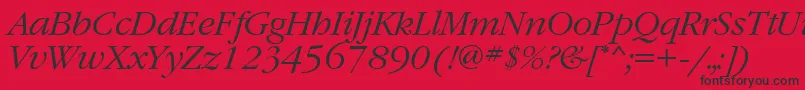 GaramondbttItalic Font – Black Fonts on Red Background