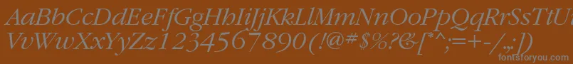 GaramondbttItalic Font – Gray Fonts on Brown Background
