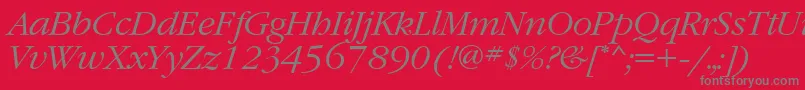 fuente GaramondbttItalic – Fuentes Grises Sobre Fondo Rojo