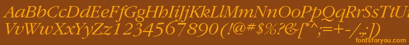 GaramondbttItalic Font – Orange Fonts on Brown Background