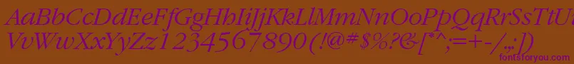 Lisätietoja GaramondbttItalic-fontista GaramondbttItalic-fontti – violetit fontit ruskealla taustalla