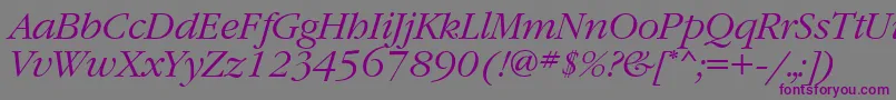 GaramondbttItalic Font – Purple Fonts on Gray Background