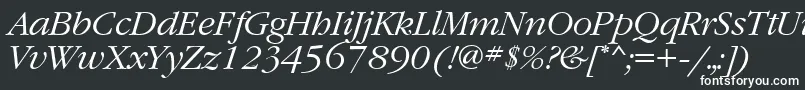 GaramondbttItalic-fontti – valkoiset fontit