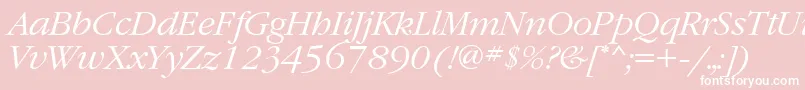 GaramondbttItalic Font – White Fonts on Pink Background