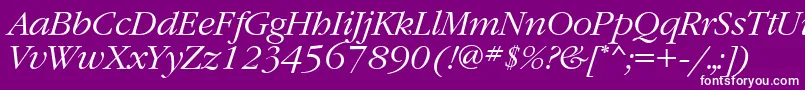GaramondbttItalic-Schriftart – Weiße Schriften auf violettem Hintergrund