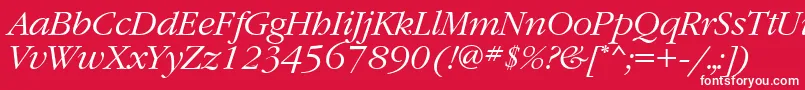 GaramondbttItalic Font – White Fonts on Red Background