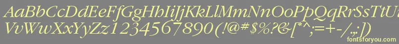 GaramondbttItalic Font – Yellow Fonts on Gray Background