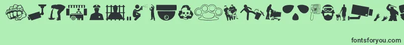 StreetIcons Font – Black Fonts on Green Background