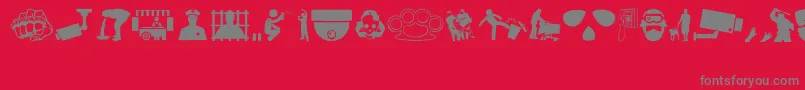 StreetIcons Font – Gray Fonts on Red Background