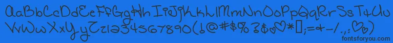 Шрифт CatholicschoolgirlsBb – чёрные шрифты на синем фоне