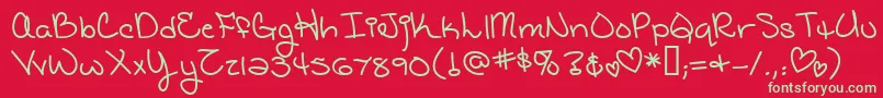 CatholicschoolgirlsBb Font – Green Fonts on Red Background