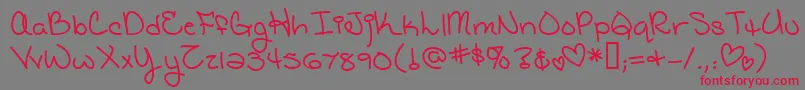 CatholicschoolgirlsBb Font – Red Fonts on Gray Background