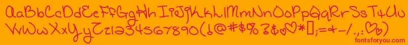 CatholicschoolgirlsBb Font – Red Fonts on Orange Background