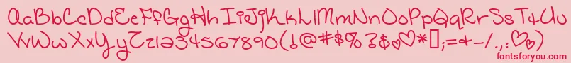 CatholicschoolgirlsBb Font – Red Fonts on Pink Background