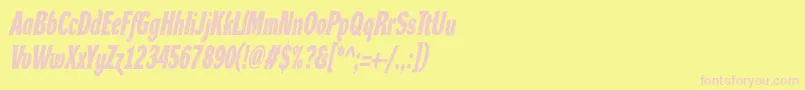 DynagroteskdxcBolditalic Font – Pink Fonts on Yellow Background