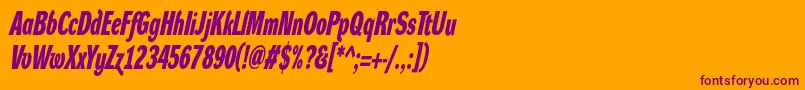 DynagroteskdxcBolditalic Font – Purple Fonts on Orange Background