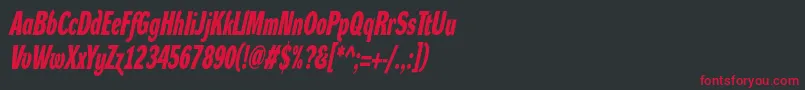 DynagroteskdxcBolditalic Font – Red Fonts on Black Background