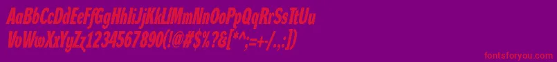 フォントDynagroteskdxcBolditalic – 紫の背景に赤い文字