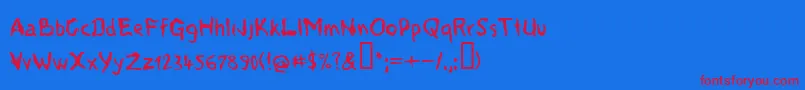 フォントVoods – 赤い文字の青い背景