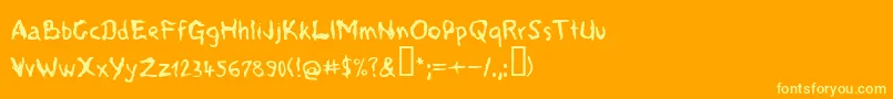 Voods Font – Yellow Fonts on Orange Background