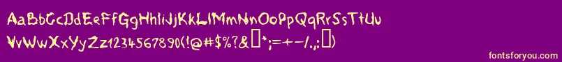 Voods Font – Yellow Fonts on Purple Background