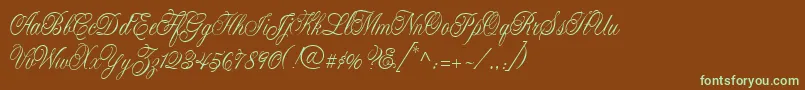 Lastochka Font – Green Fonts on Brown Background