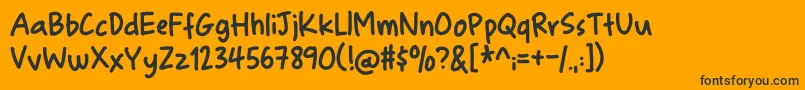 Weitere Informationen zur FinurligDemo-Schriftart FinurligDemo-Schriftart – Schwarze Schriften auf orangefarbenem Hintergrund