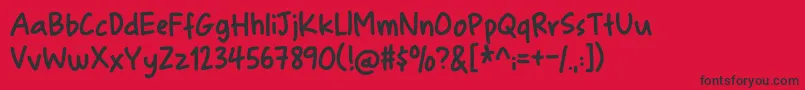 FinurligDemo Font – Black Fonts on Red Background